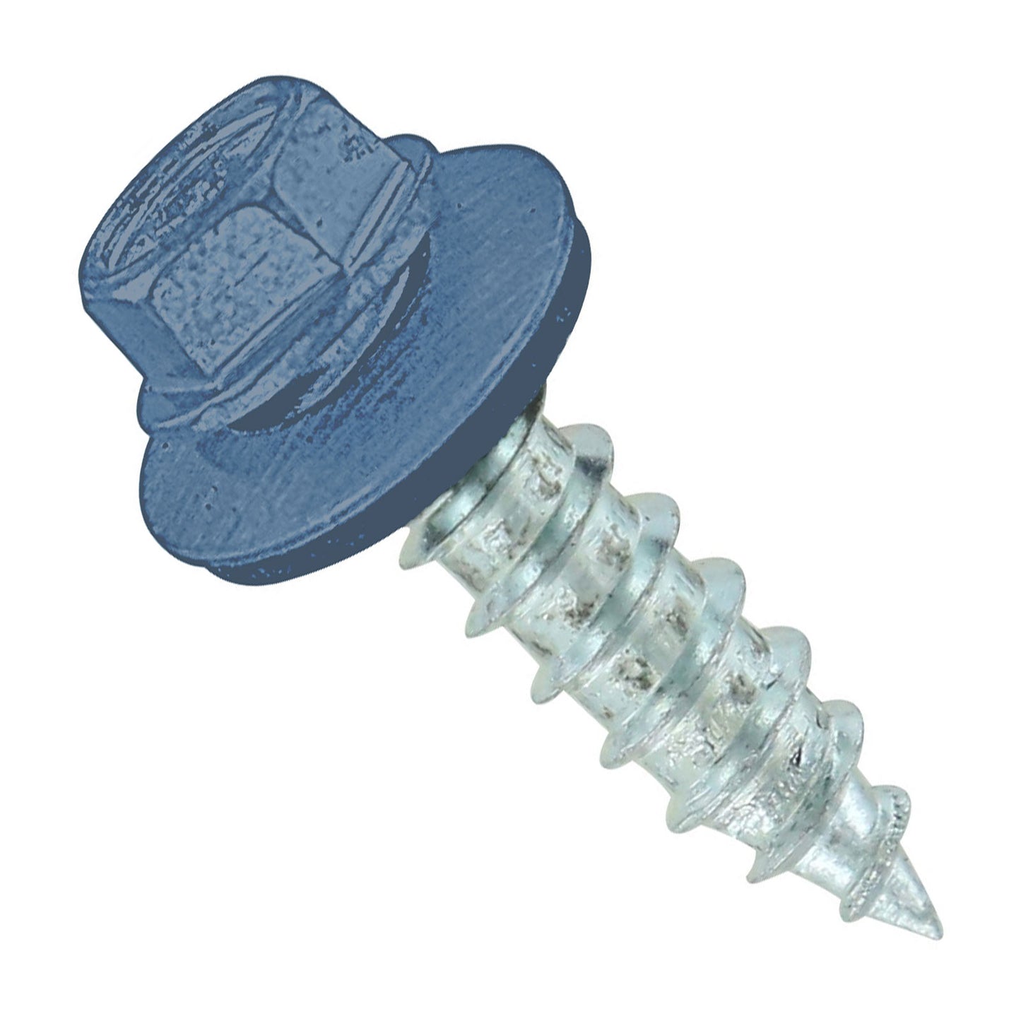 #14 x 1 inch #14 Type 17 Woodbinder Metal Roofing Screw Blue Pkg 250 image 1 of 2