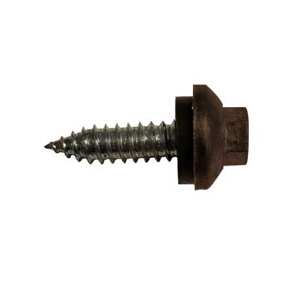 #14 x 1 ZXL Tapping Steelbinder Metal Roofing Screw Koko Brown - Pkg 250