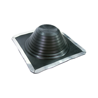 Fix-A-Flash Closed Top Square EPDM Pipe Flashing Boot for Metal Roof, Black
