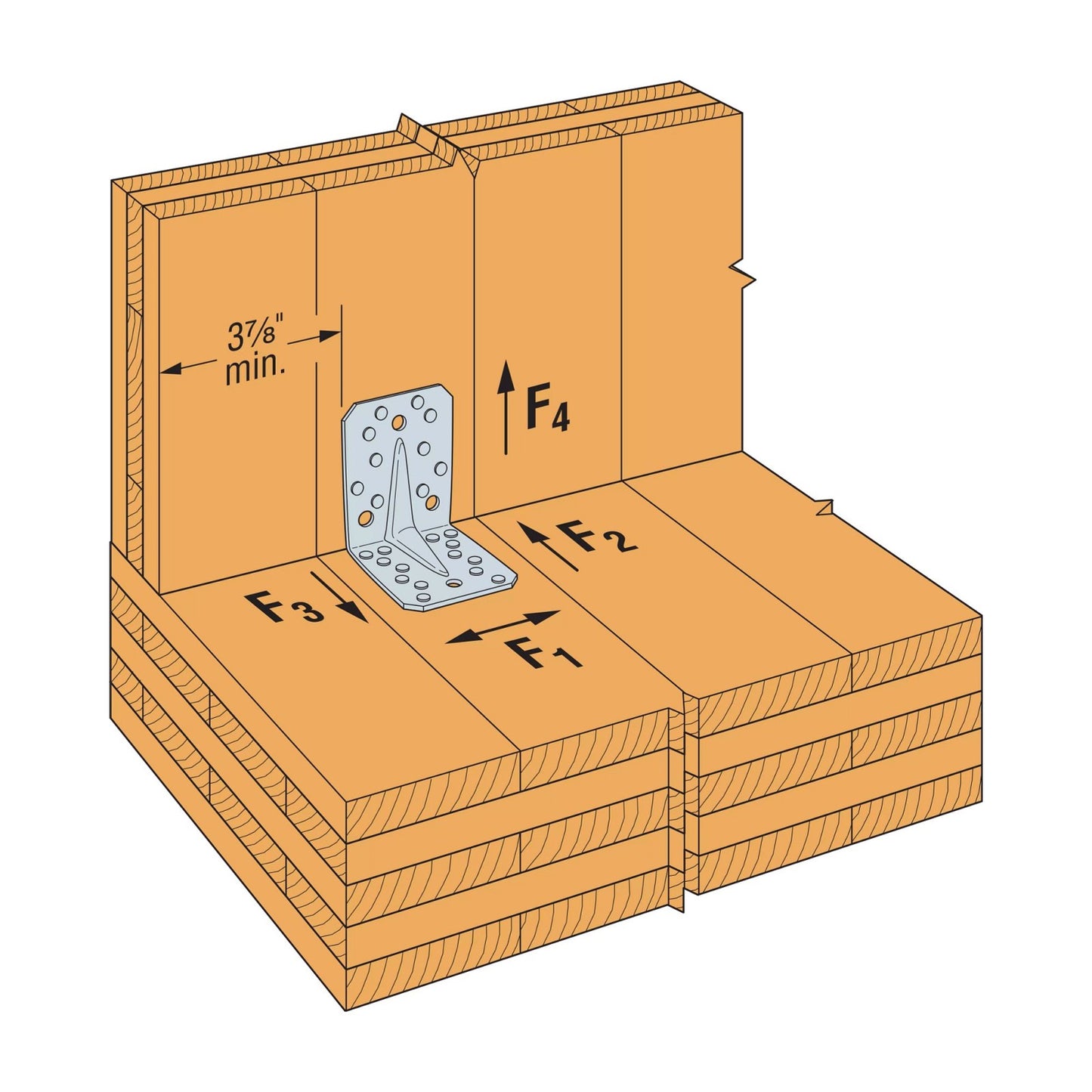 Simpson ABR105 Cross-Laminated Timber Angle Bracket - G90 Galvanized