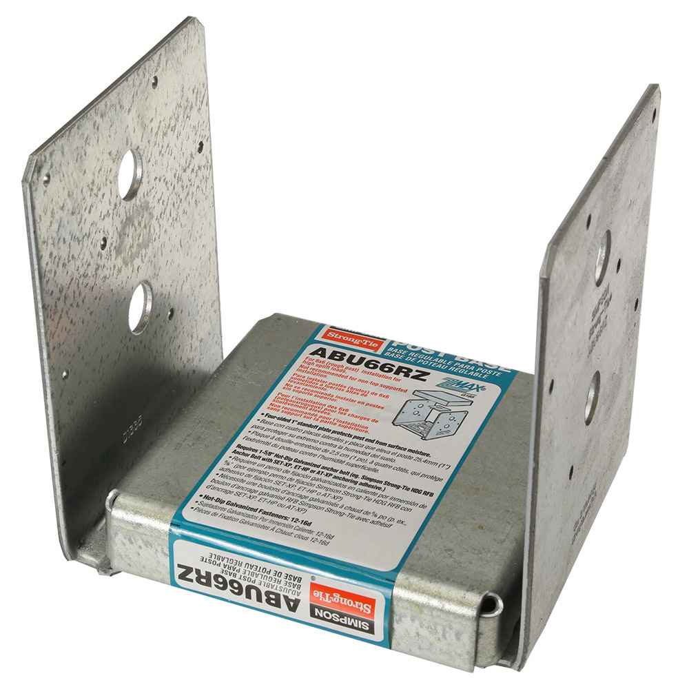 Simpson ABU66RZ Rough Cut 6x6 Adjustable Post Base Zmax Finish