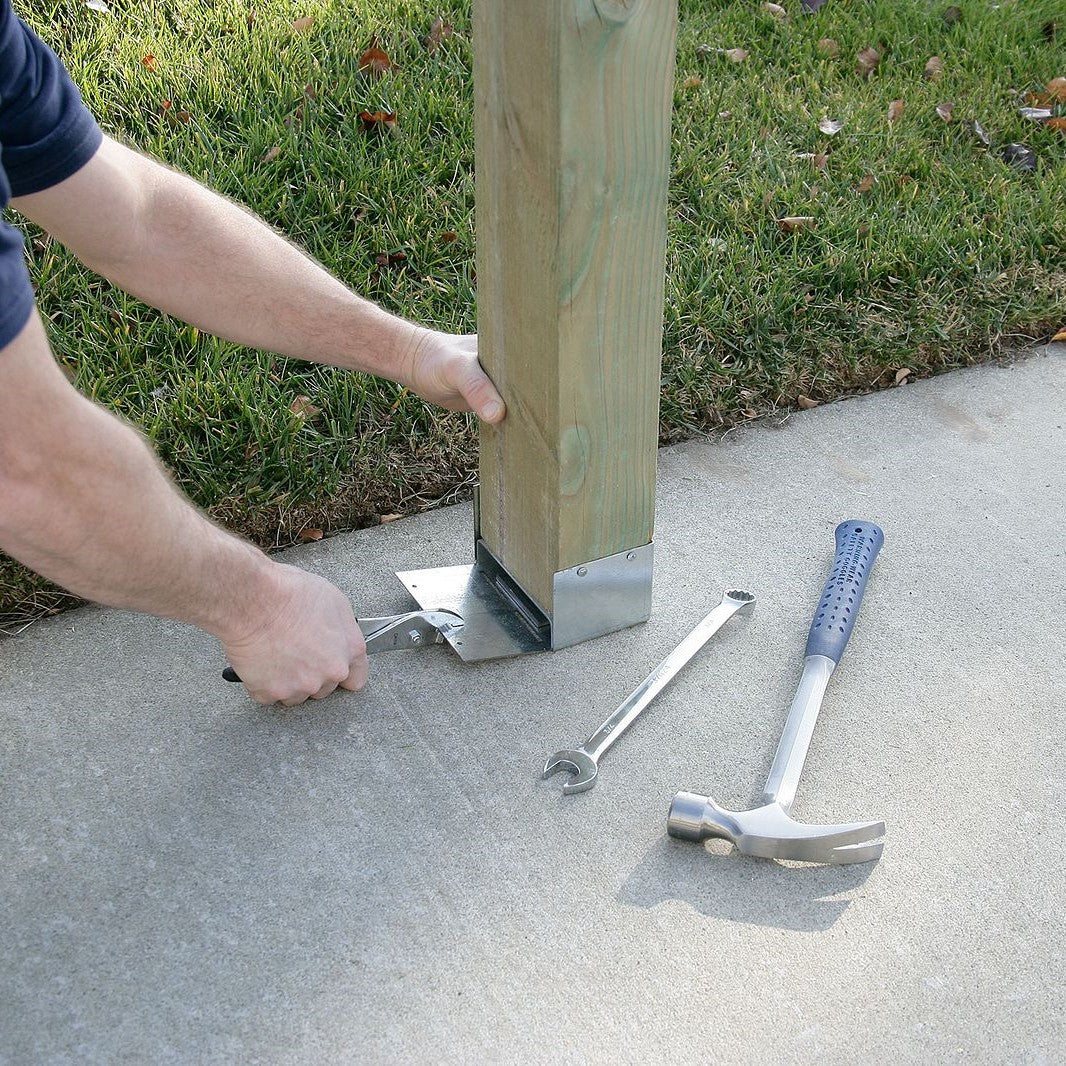 Simpson ABW44RZ Rough Cut 4x4 Adjustable Post Base - Zmax Finish - Installation