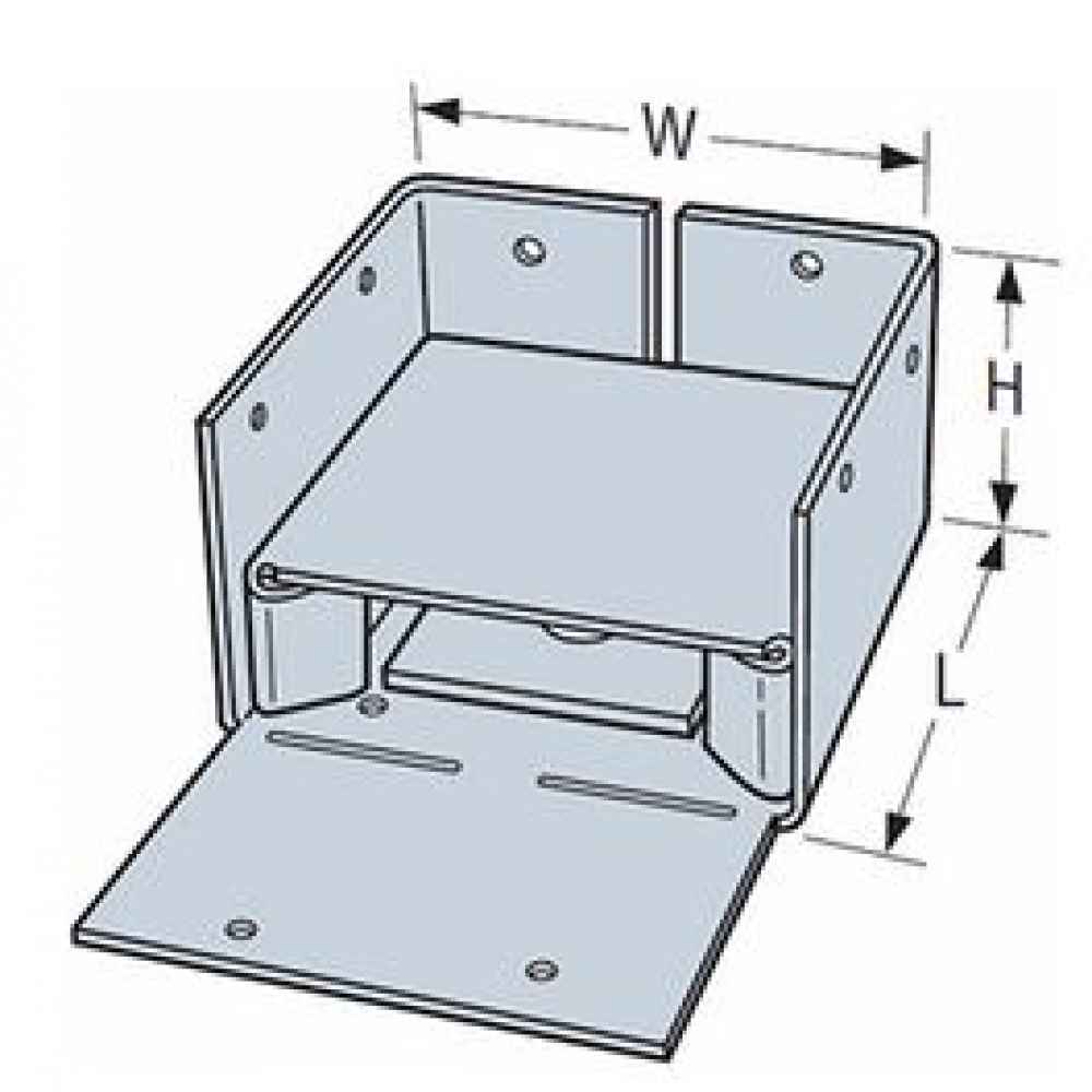 Simpson ABW44Z 4x4 Adjustable Post Base Zmax Finish image 1 of 8 image 2 of 8