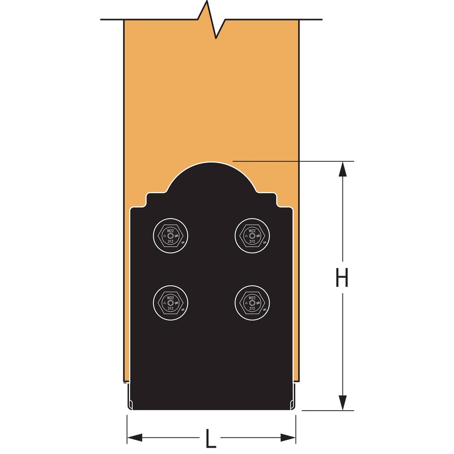 Simpson Black APB88 Outdoor Accents With Required Hardware