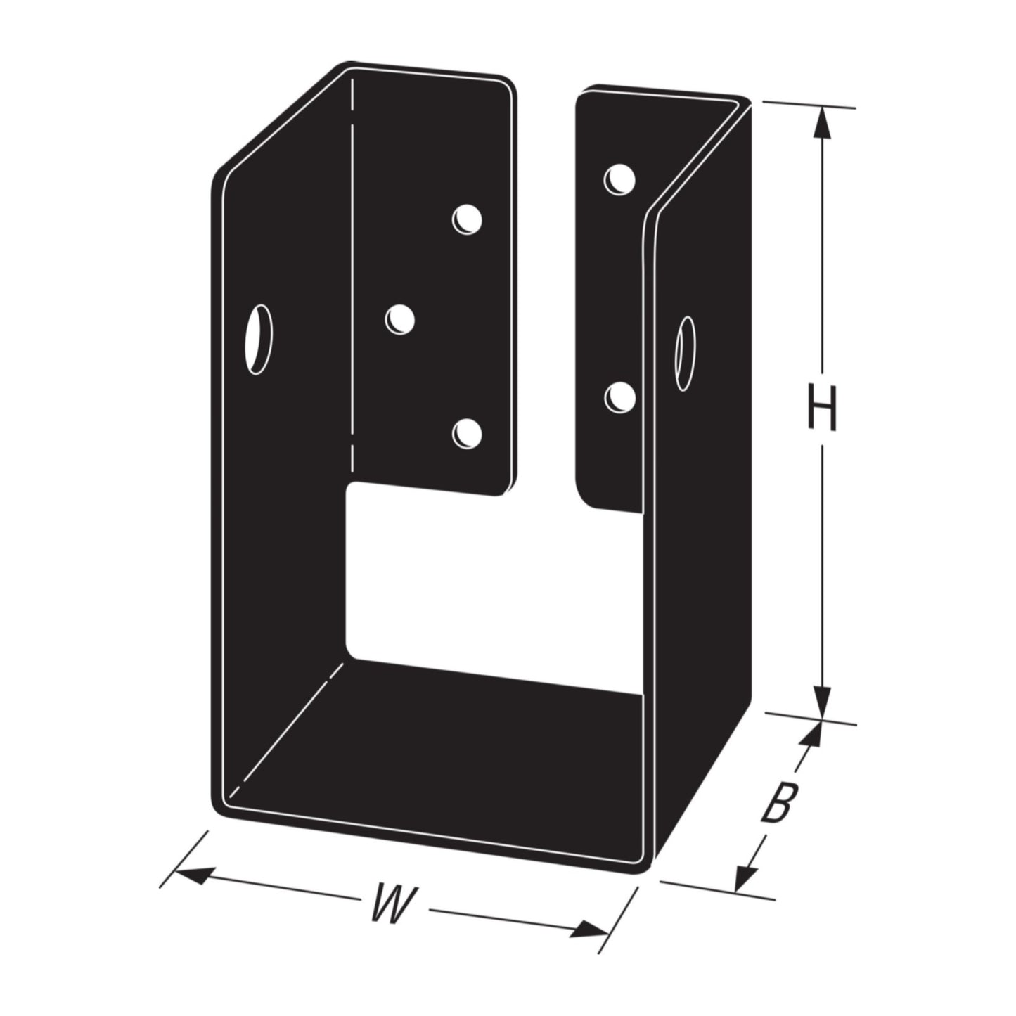 Simpson APHH46 4x6 Concealed Flange Heavy Joist Hanger Black Powder Coat image 2 of 3