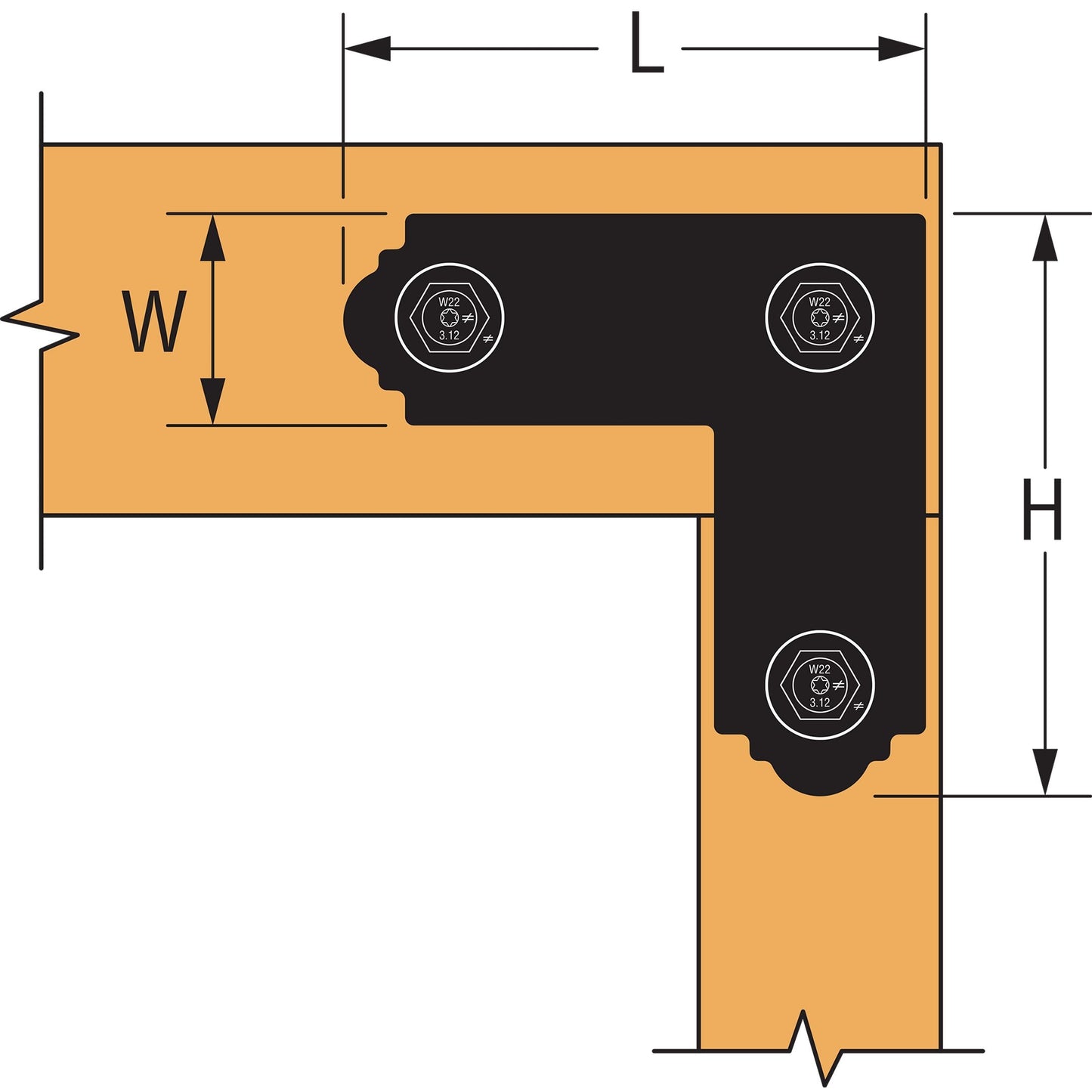 Simpson Black APL4 Outdoor Accents With Required Hardware