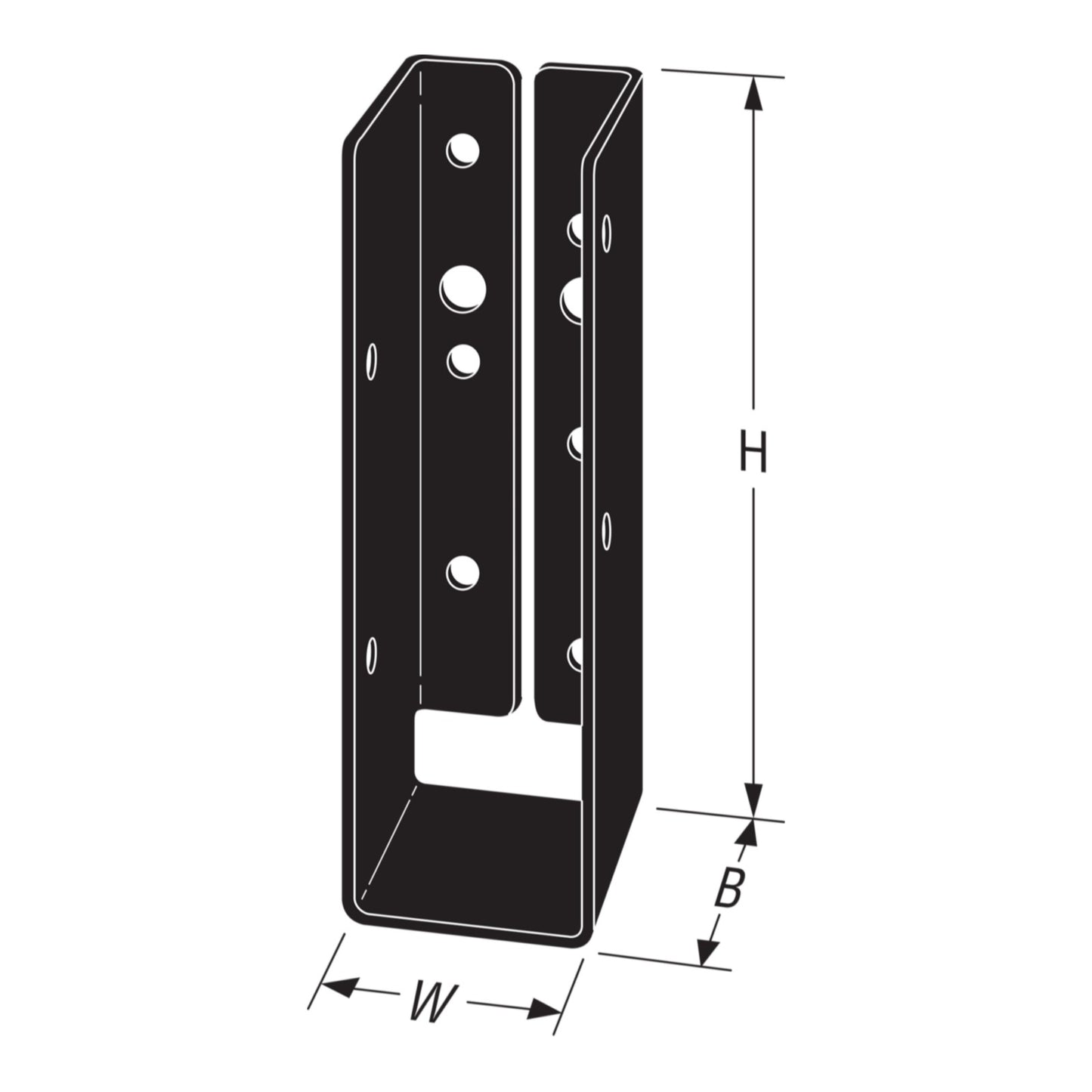 Simpson APLH26 2x6 Concealed Flange Light Joist Hanger Black Powder Coat image 2 of 3