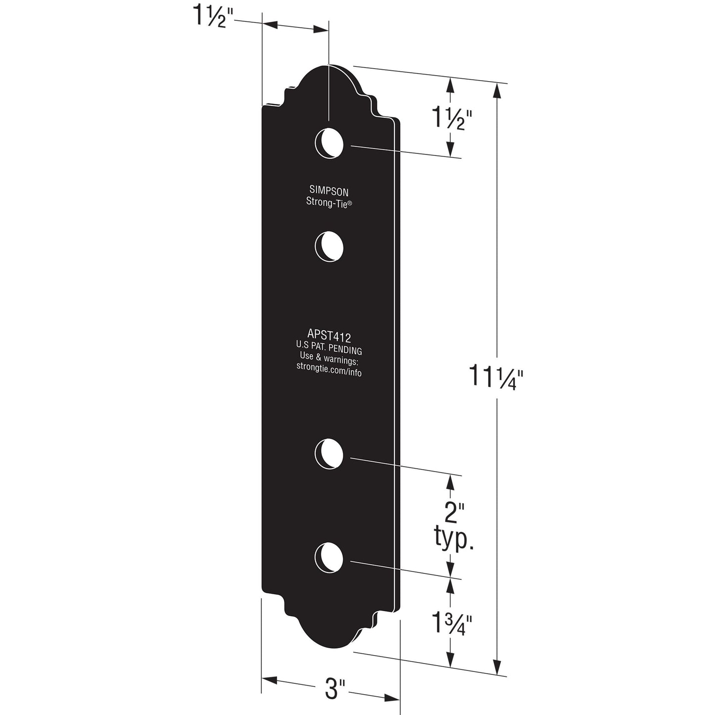 Simpson Black APST412 Outdoor Accents With Required Hardware