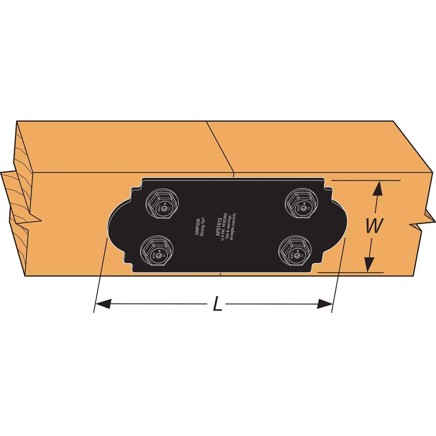 Simpson Black APST612 Outdoor Accents With Required Hardware