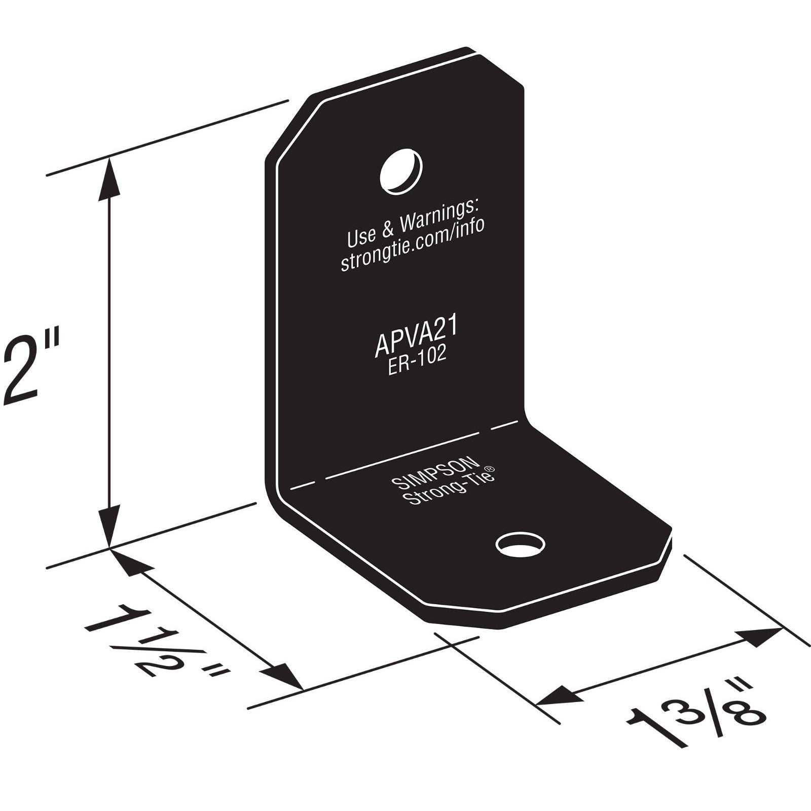 Simpson APVA21 Avant Ornamental Angle Black Powder Coat image 1 of 4 image 2 of 4 image 3 of 4