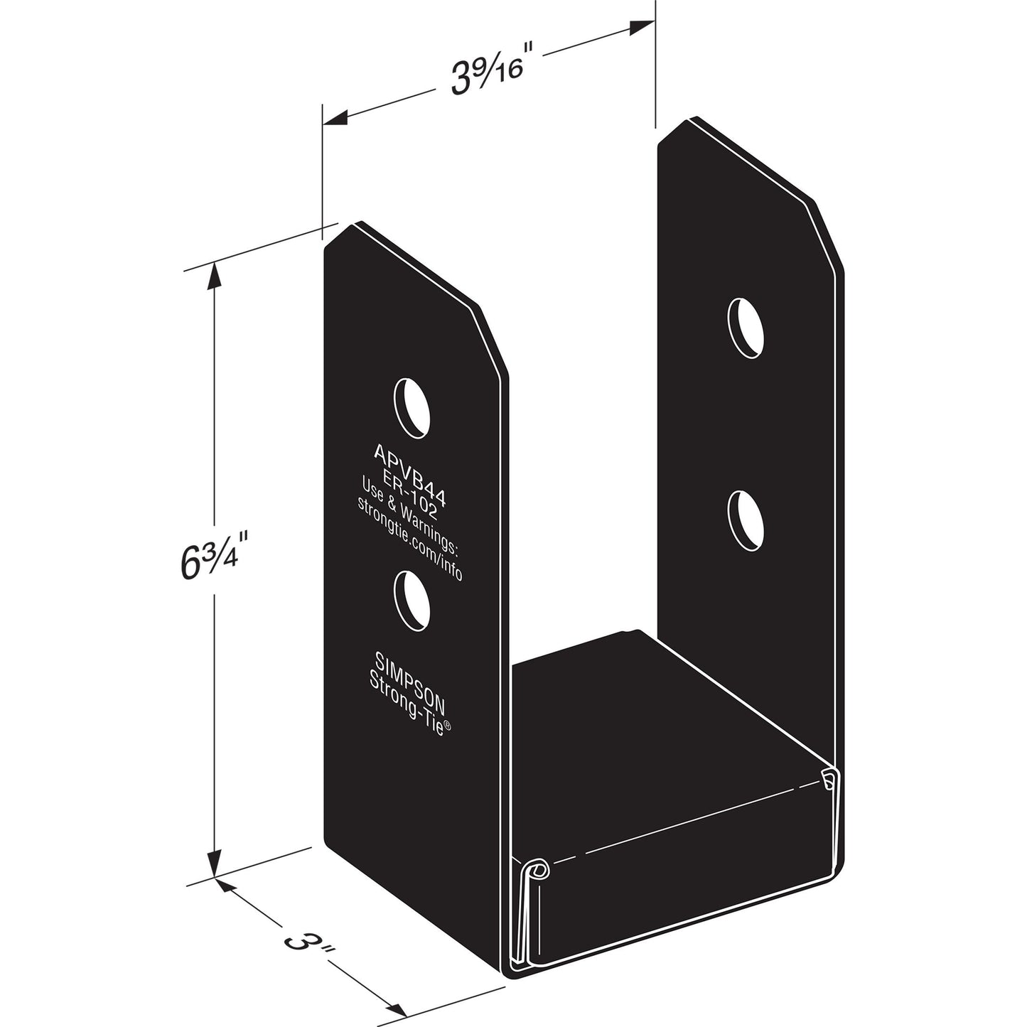 Simpson Black APVB44 Outdoor Accents With Required Hardware