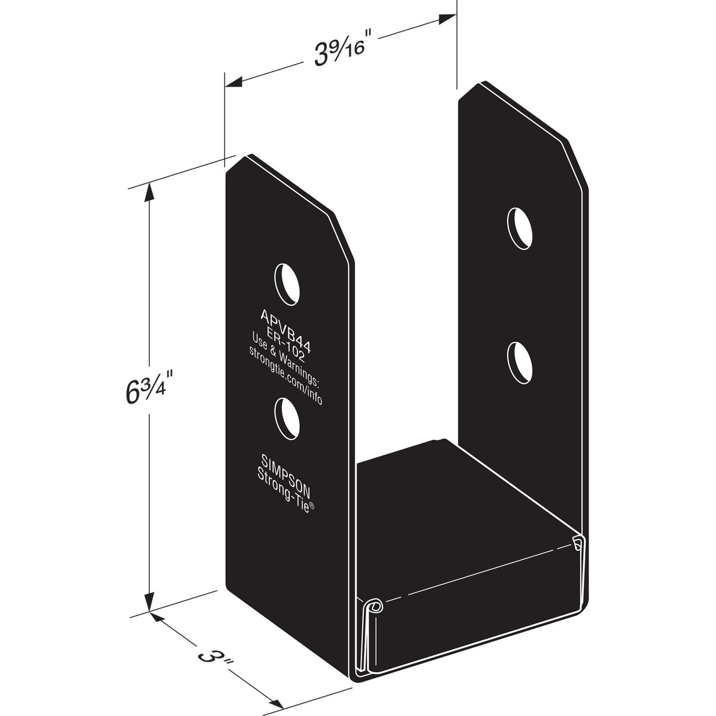 Simpson APVB44 Avant Ornamental 4x4 Post Base Black Powder Coat image 1 of 4 image 2 of 4 image 3 of 4