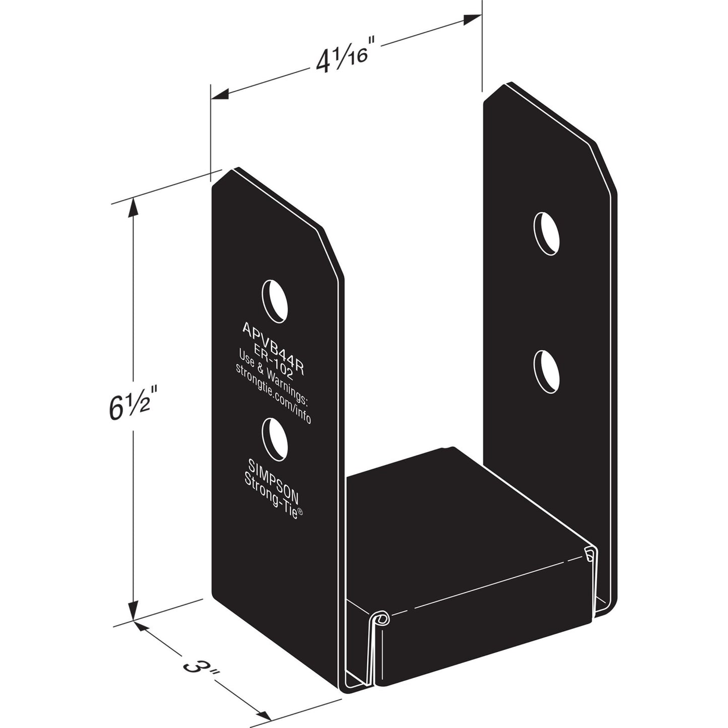 Simpson APVB44R Avant Rough 4x4 Ornamental Post Base Black Powder Coat image 1 of 4 image 2 of 4 image 3 of 4