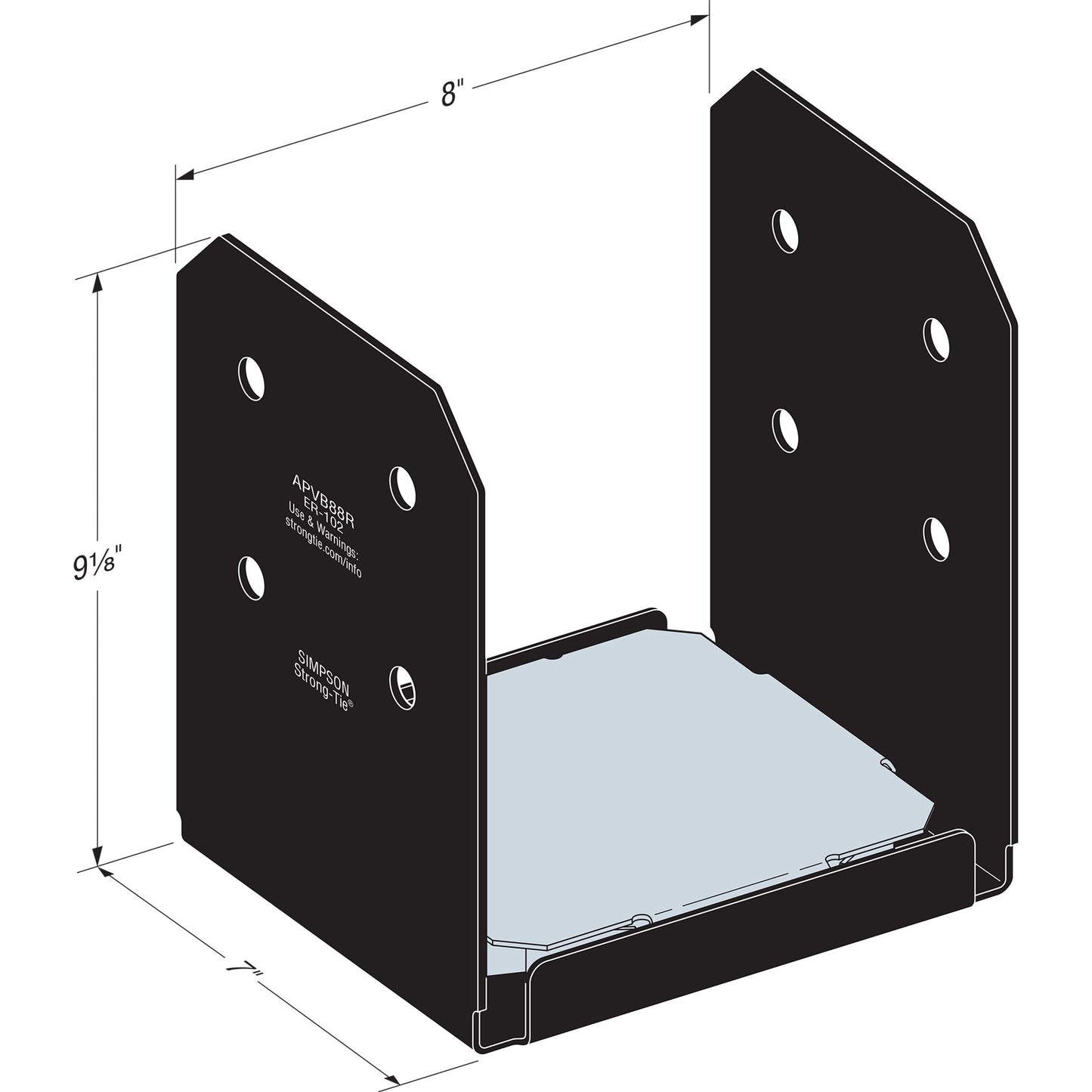 Simpson Black APVB88R Outdoor Accents With Required Hardware