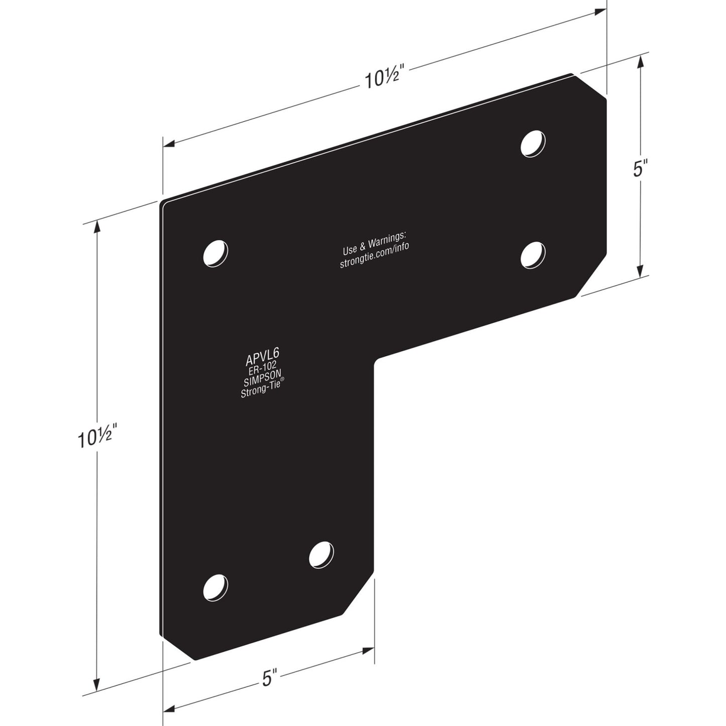 Simpson APVL6 Avant Ornamental L Strap Black Powder Coat image 1 of 4 image 2 of 4 image 3 of 4