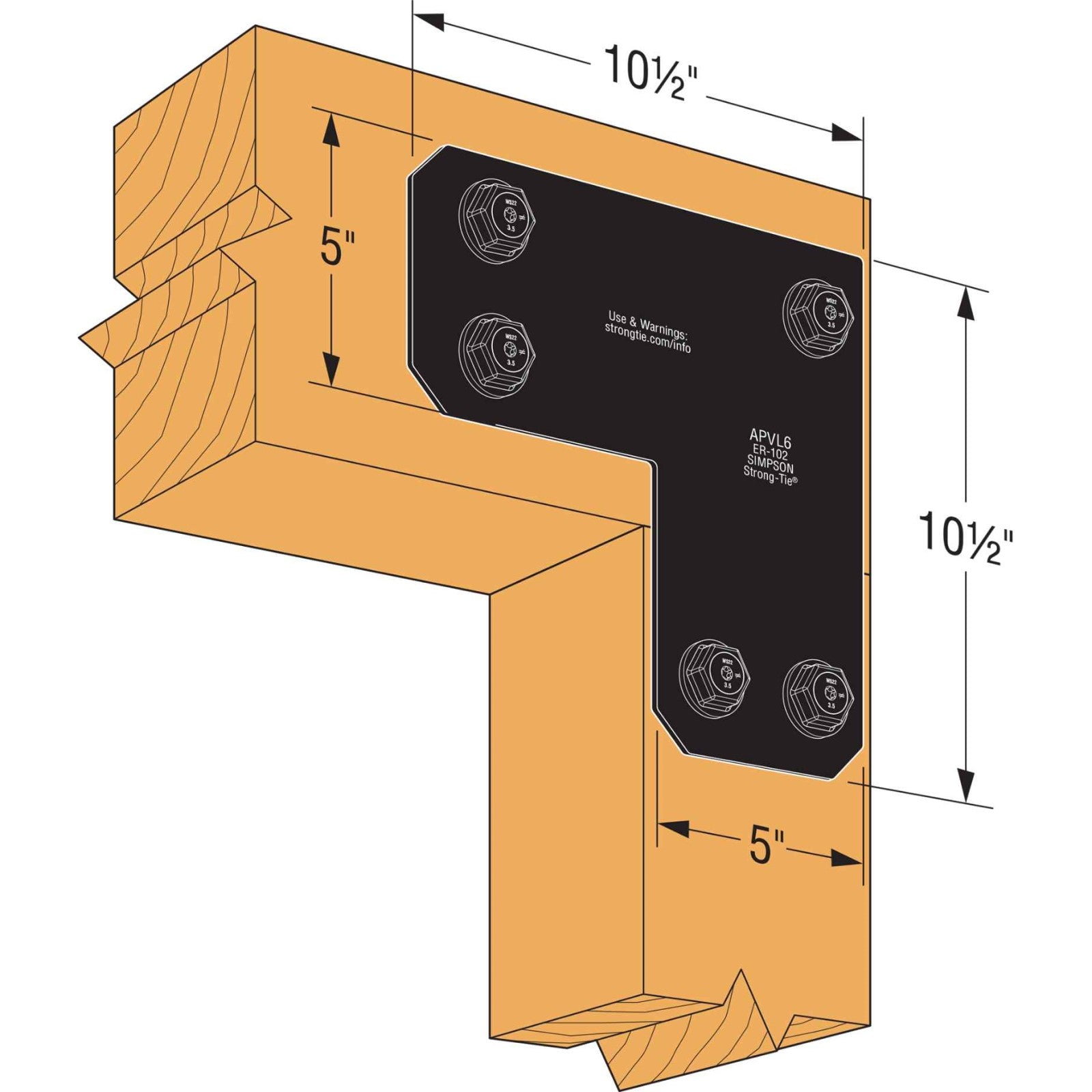 Simpson APVL6 Avant Ornamental L Strap Black Powder Coat image image 4 of 4