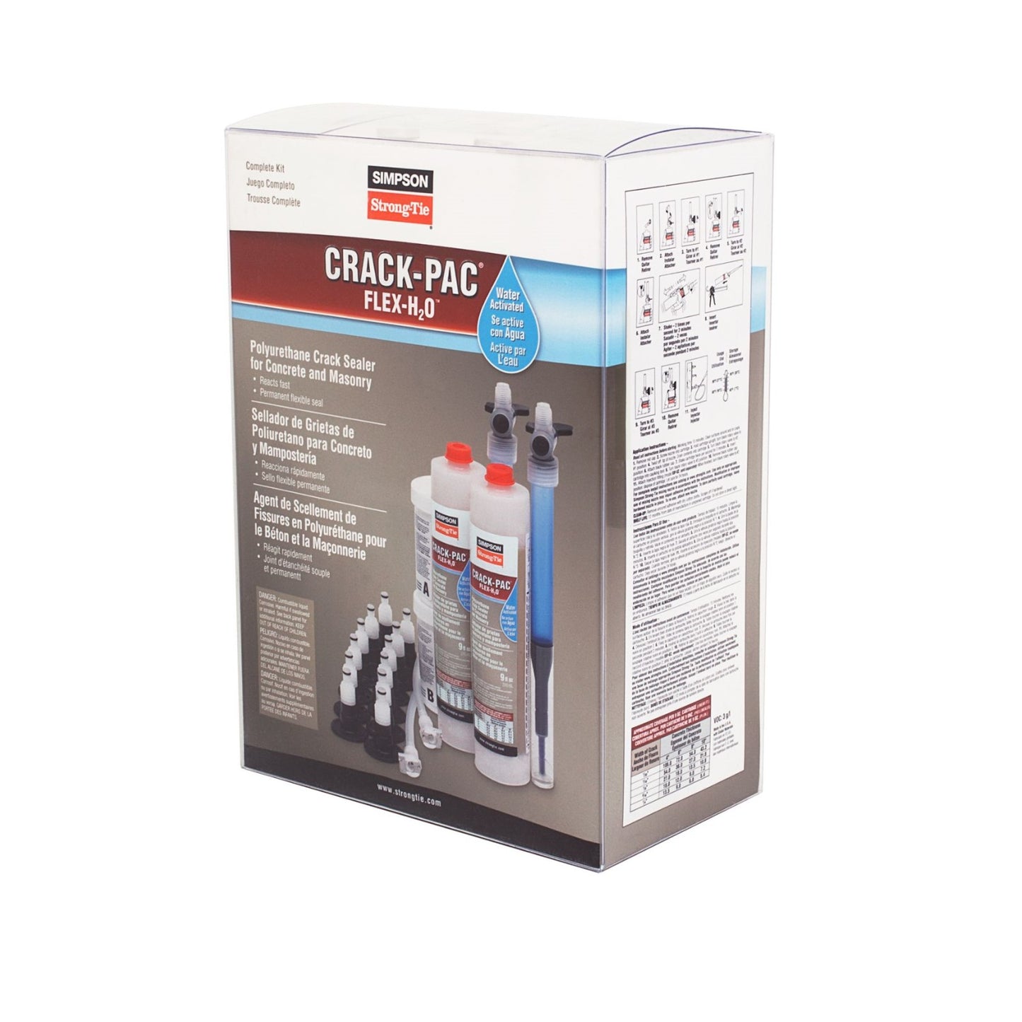 Simpson CPFH09KT CrackPac FlexH20 Polyurethane Crack Sealer 9 Oz Kit WNozzle Pkg 1 image 2 of 2