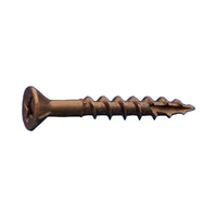 #8 x 1-1/2" #2 Phillips Flat Head Type 17 Wood Screw w/Nibs - Lubricized, Pkg 5000