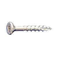 #8 x 1-1/2" #2 SQ/PH Flat Head Type 17 Wood Screw w/Nibs - Zinc, Pkg 5000