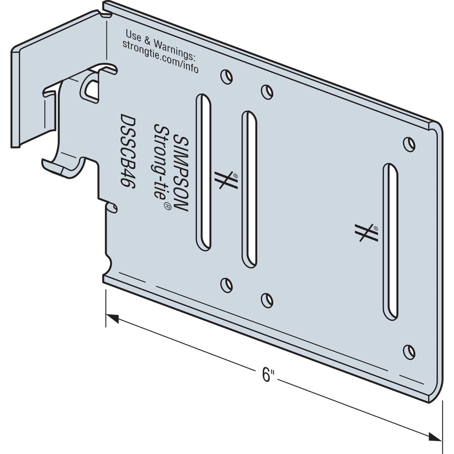 Simpson DSSCB46KT25 Bypass Framing 6 inch Drift Strut Connector Pkg 25 image 2 of 2