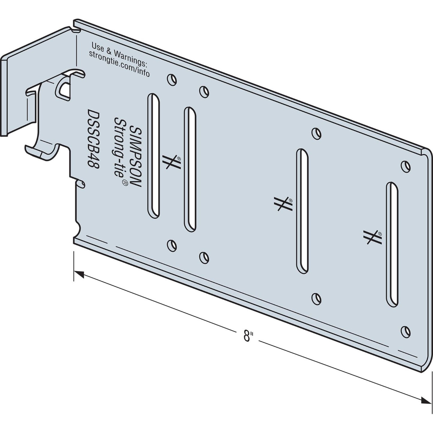 Simpson DSSCB48KT25 Bypass Framing 8 inch Drift Strut Connector Pkg 25 image 2 of 2