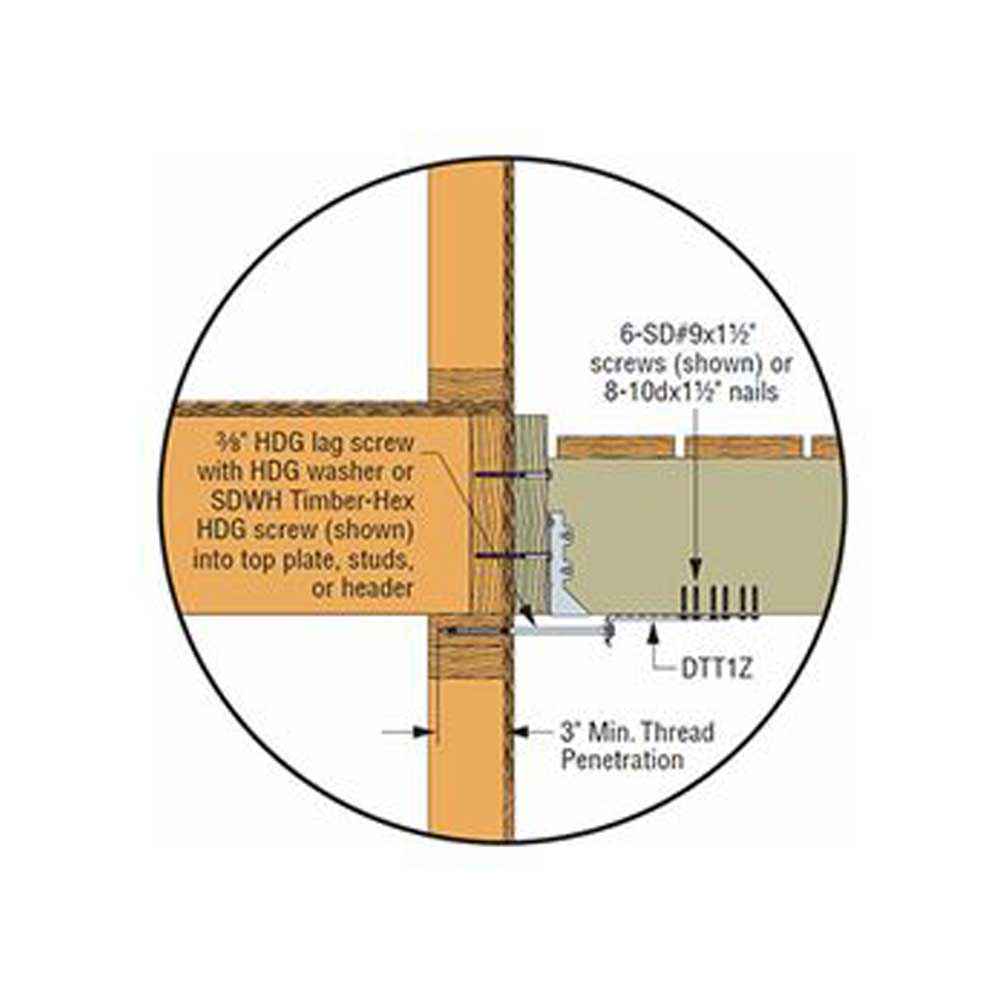 Simpson DTT1ZKT Deck Tension Tie Kit wFasteners Zmax Finish image 4 of 4