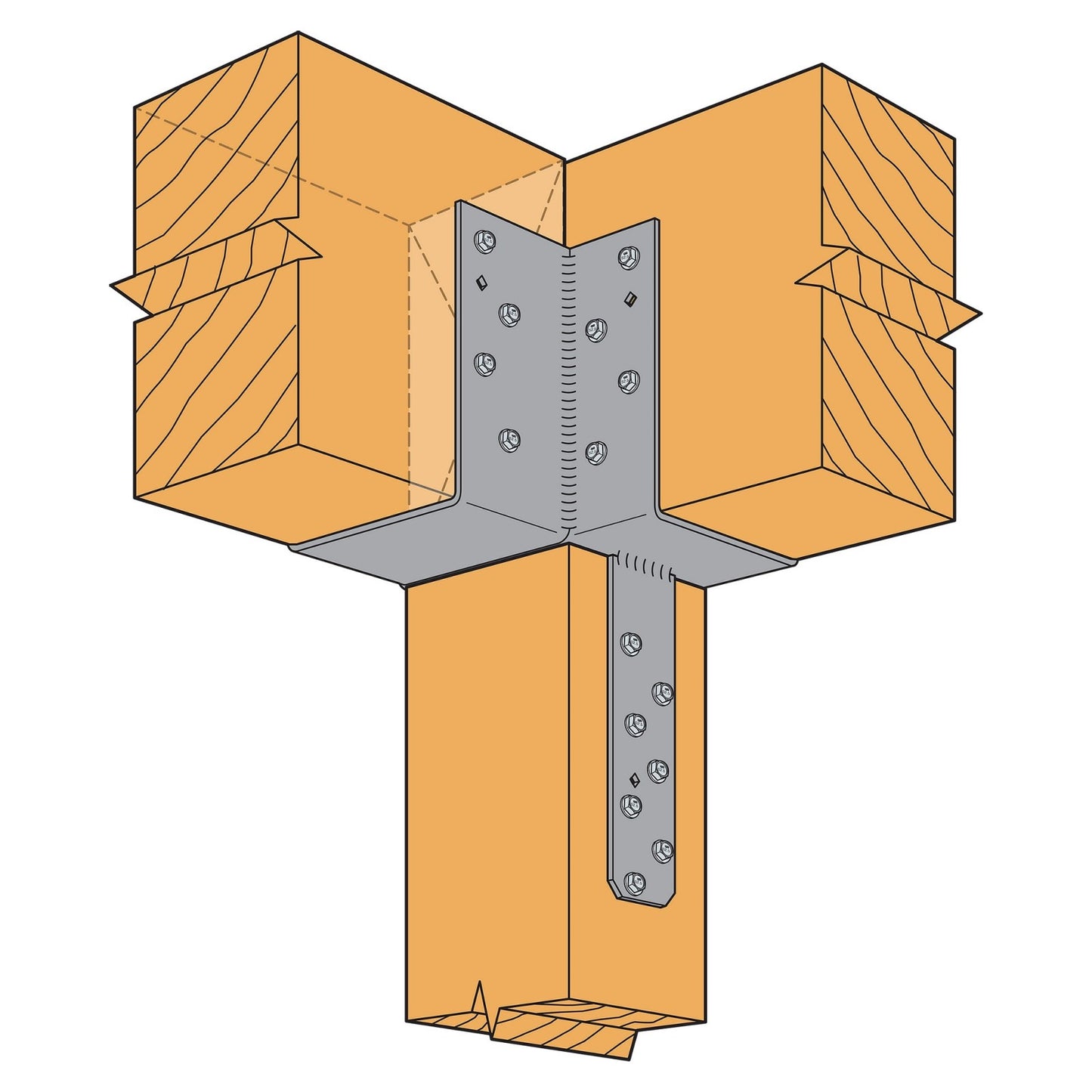 Simpson ECCLLQ666SDS 6x6x6 L Shaped End Column Cap w/SDS Screws - Left
