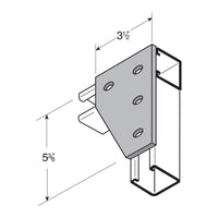 Flexstrut FS-5024 4-Hole Corner Gusset Drawing With Dimensions