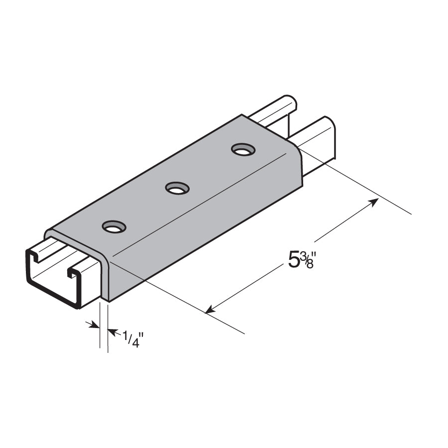 Flexstrut FS-5343 Splice Plate Drawing With Dimensions