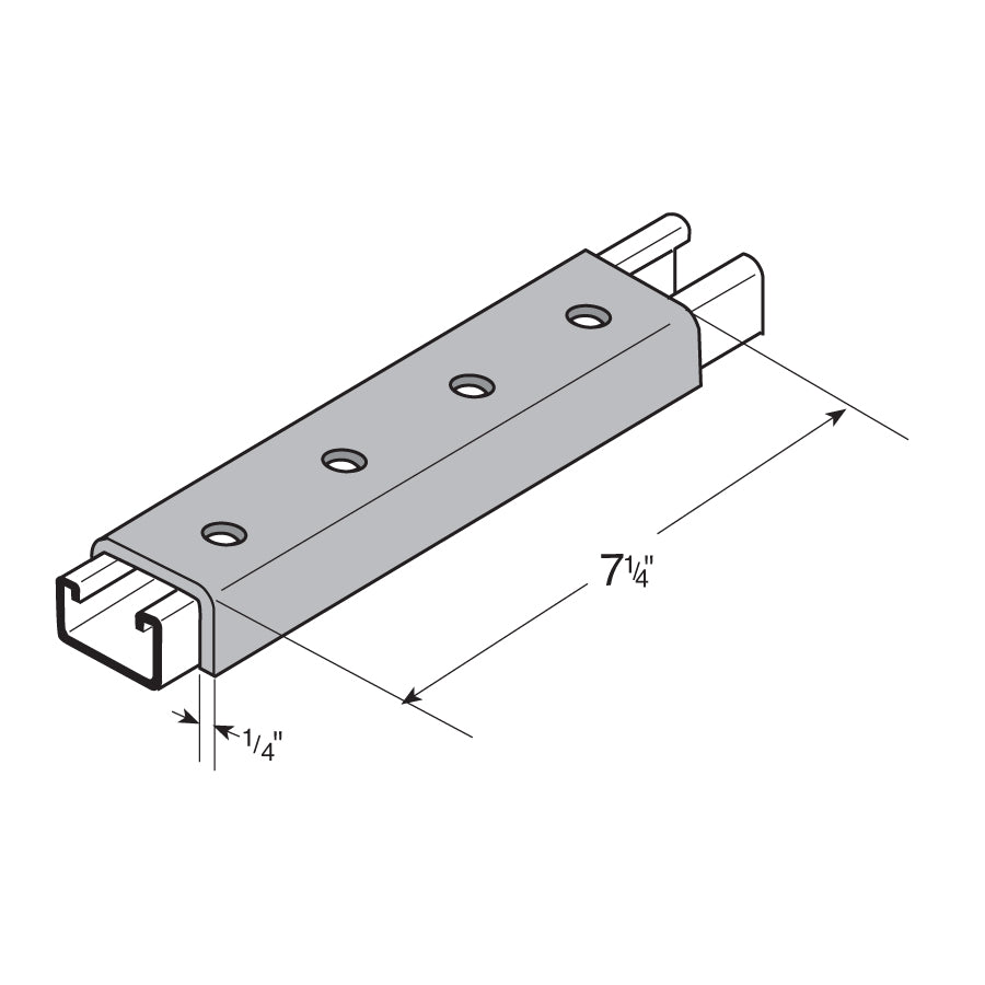 Flexstrut FS-5344 Splice Plate Drawing With Dimensions