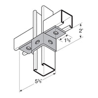Flexstrut FS-5513 2-Way Channel Wing Connector Drawing With Dimensions