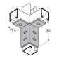 Flexstrut FS-5518 2-Way Channel Wing Connector Drawing With Dimensions