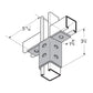 Flexstrut FS-5519 2-Way Channel Wing Connector Drawing With Dimensions