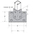 Flexstrut 4-Hole Single Channel Post Base Drawing With Dimensions