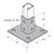 Flexstrut Square Single Channel Post Base Drawing With Dimensions