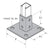 Flexstrut Square Single Channel Post Base Drawing With Dimensions