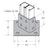 Flexstrut Double Channel Post Base 2-Level Drawing With Dimensions