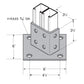 Flexstrut Double Channel Post Base 2-Level Drawing With Dimensions