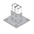 Flexstrut Square Double Channel Post Base 2-Level Drawing