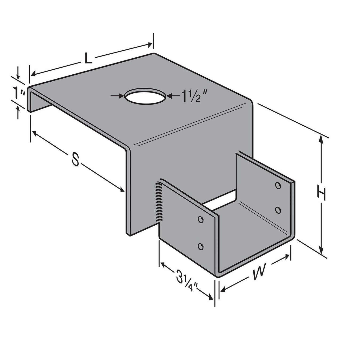 GH Top-Flange Girder Hanger callout