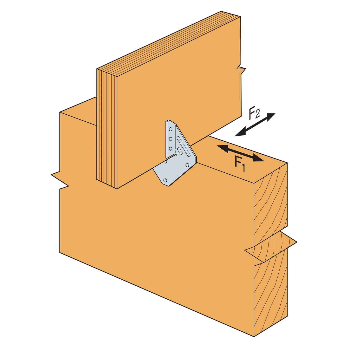 Simpson H181Z Hurricane Tie For Engineered Lumber Zmax Finish image 1 of 3 image 2 of 3 image 3 of 3