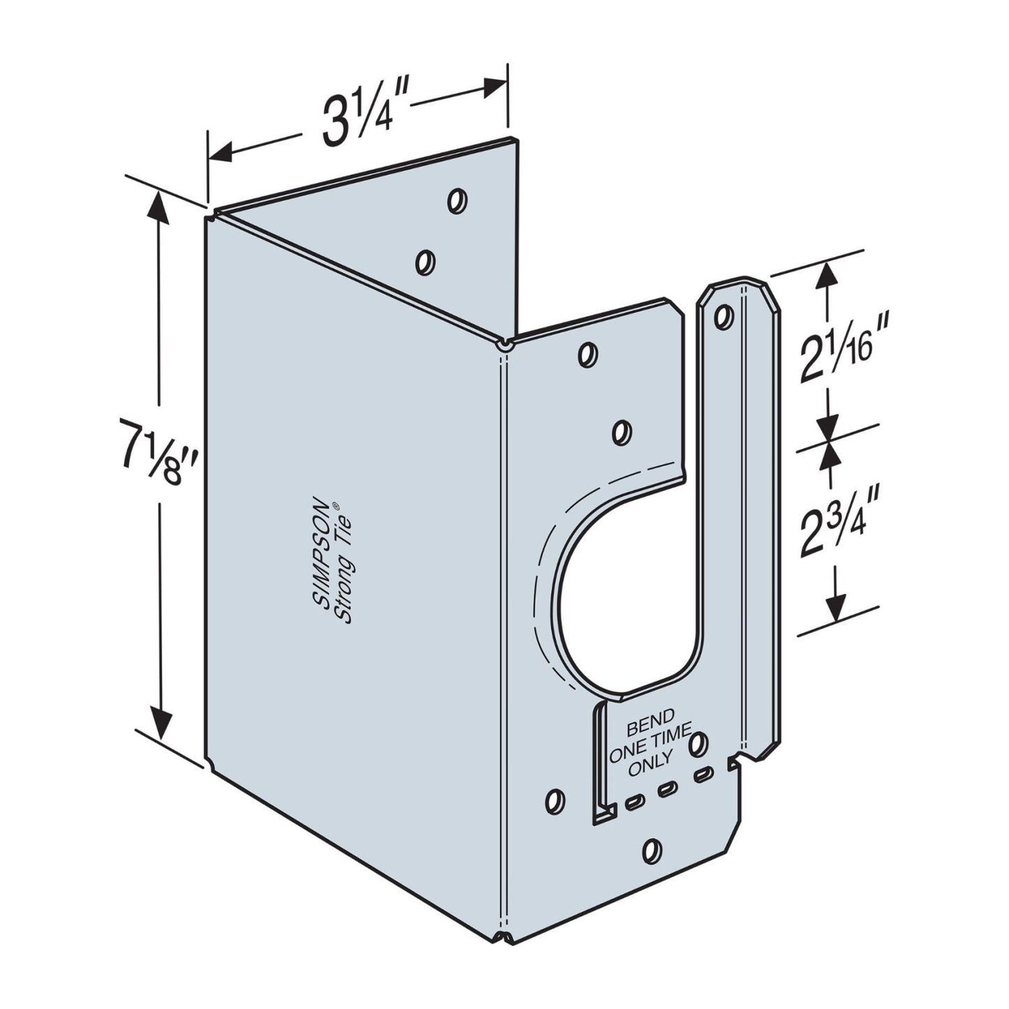 Simpson HSS22SDS3 Double 2x Stud Shoe w 3 inch SDS Screws Galvanized image 3 of 4