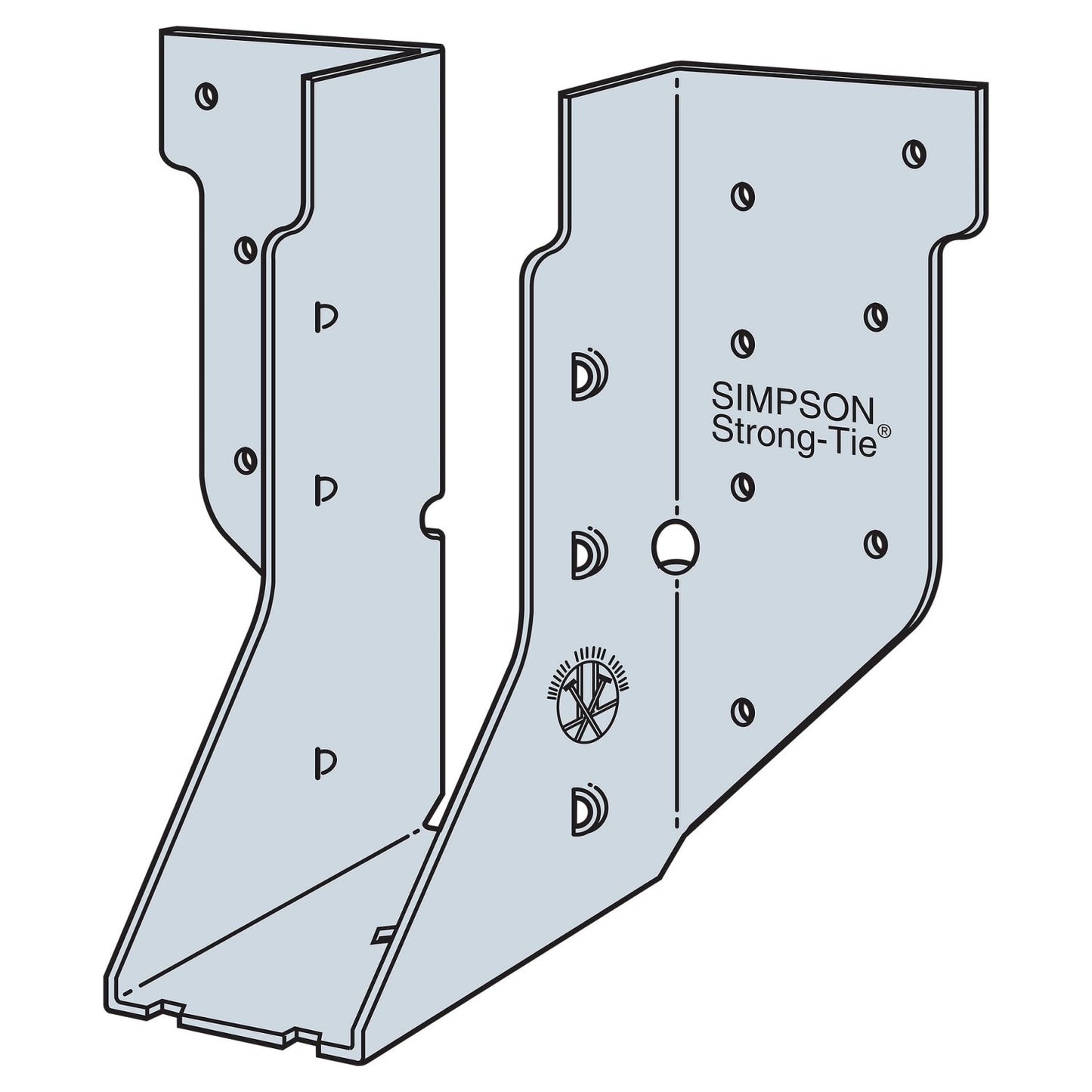 HUS26Z Heavy U-Shaped Hanger with Double-Shear Nailing Illustration