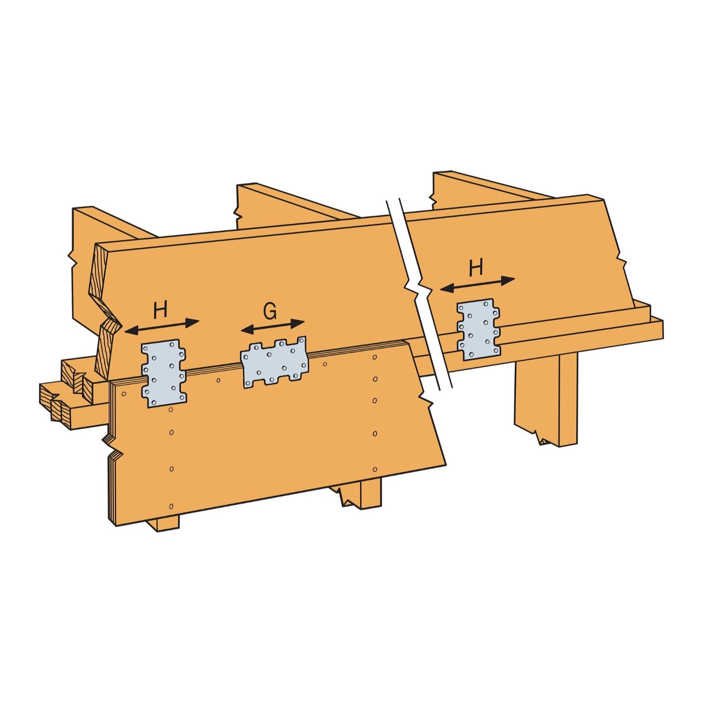 Simpson LTP4Z 3 inch x 414 inch Lateral Tie Plate Zmax Finish image 2 of 2