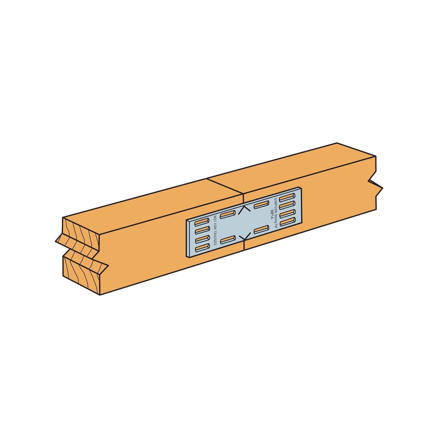 Simpson MP14 1 inch x 4 inch Mending Plate G90 Galvanized Pkg 100 image 2 of 2