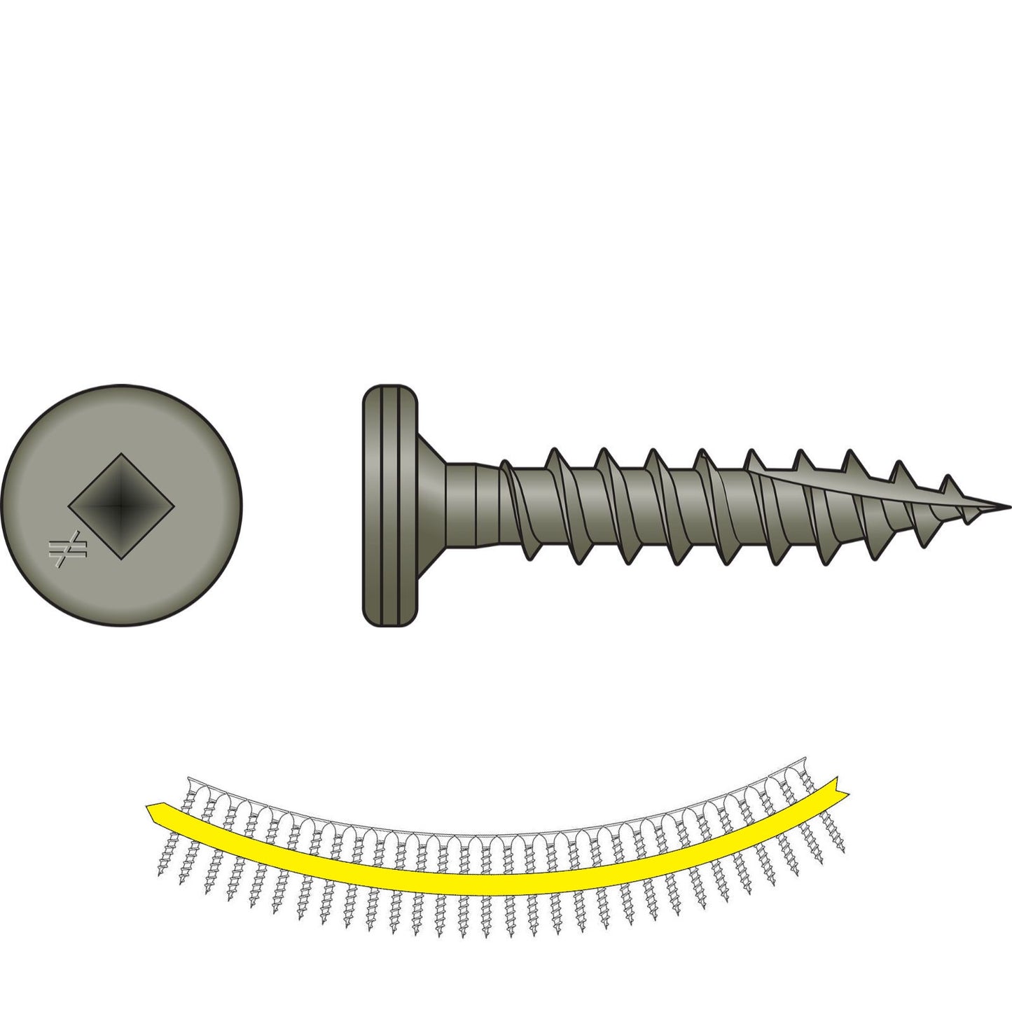 #10 x 112 inch Quik Drive PC StandingSeamRoofing Panel Clip Screw Quik Guard Coating Pkg 1500 image 1 of 2