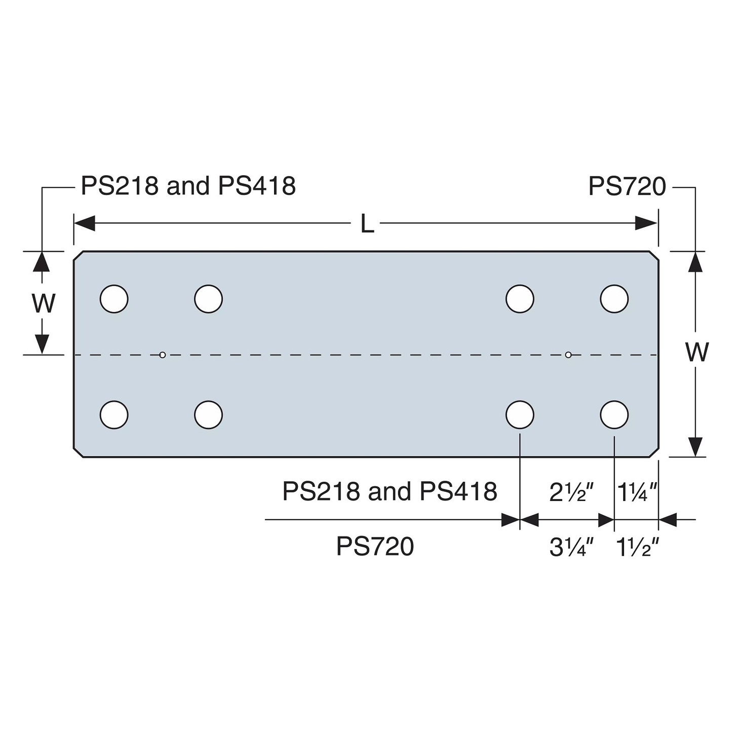 PS720 Piling Strap Illustration with Measurements