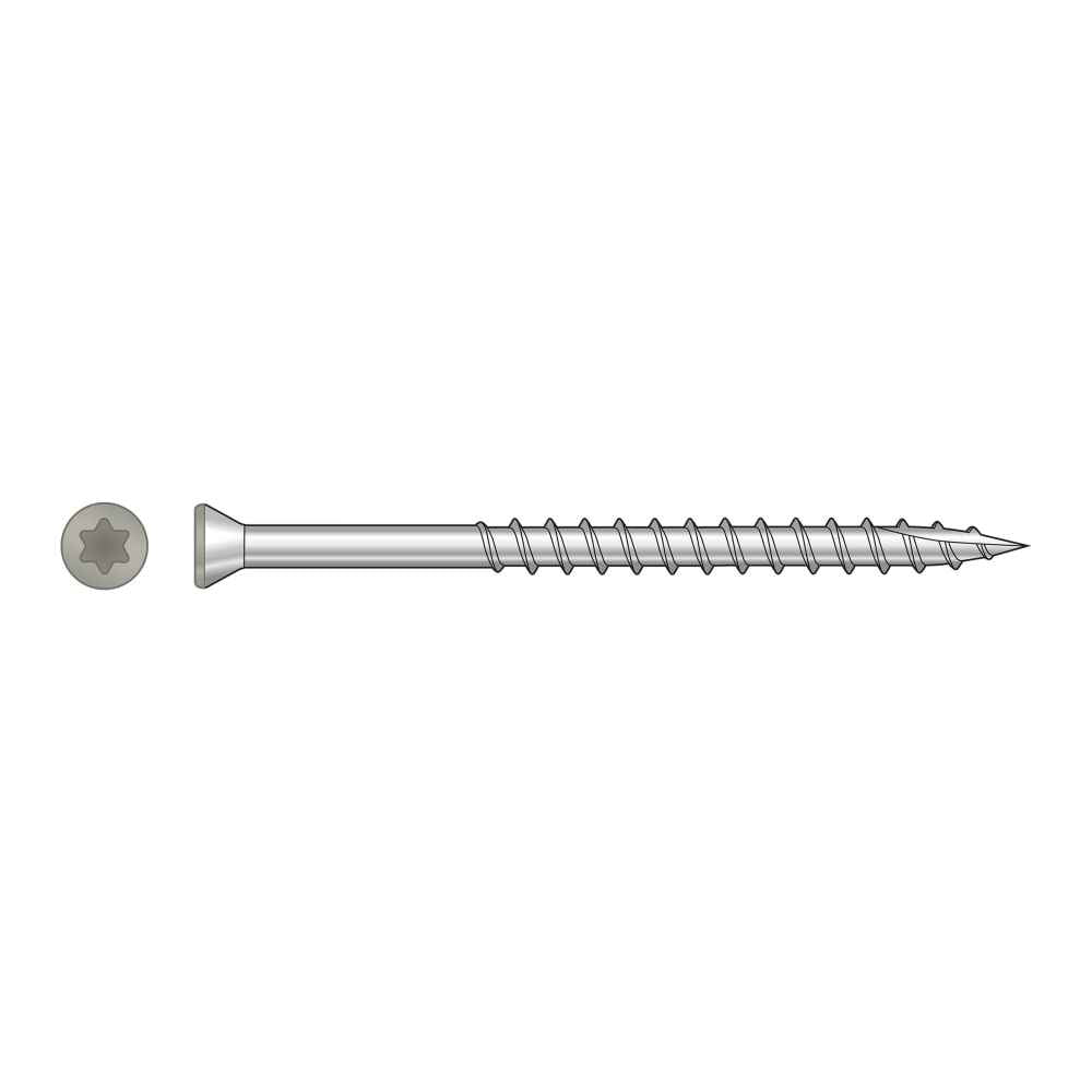 #7 x 214 inch Gray Trim Head Deck Screw 305 Stainless Steel Pkg 1750