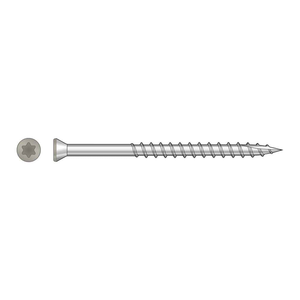 #7 x 214 inch Gray Trim Head Deck Screw 305 Stainless Steel Pkg 350