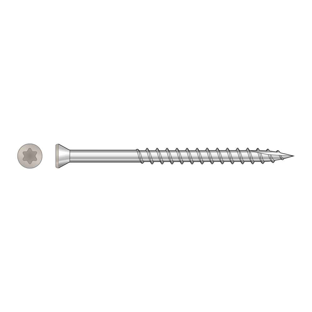 #7 x 214 inch Gray 01 Trim Head Deck Screw 305 Stainless Steel Pkg 350